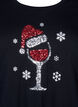 Jul-t-shirtar i 100% bomull, Black w. Wine, Packshot image number 2