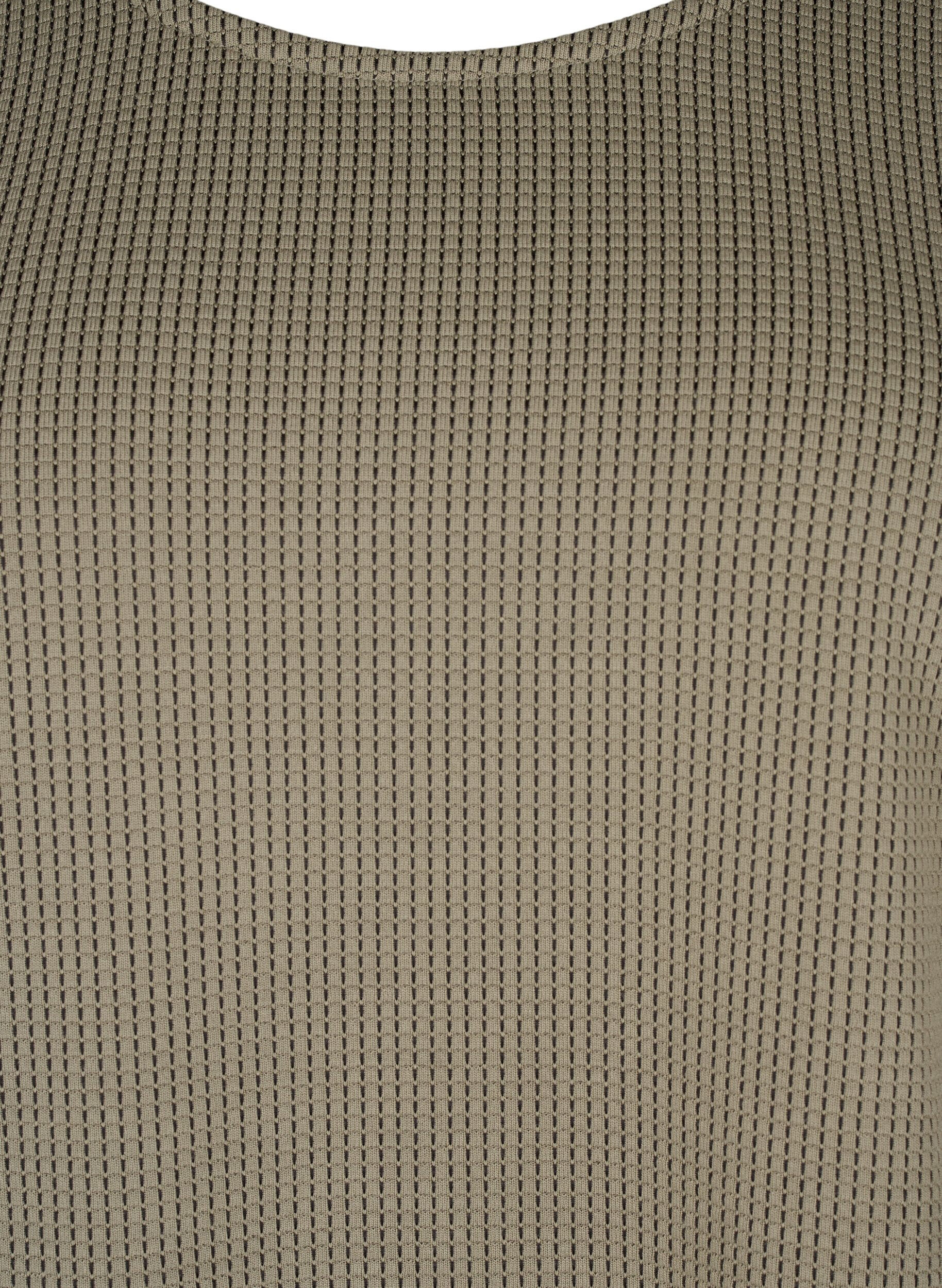 Zizzi A-linjeformad blus med textur, Greige, Packshot image number 2