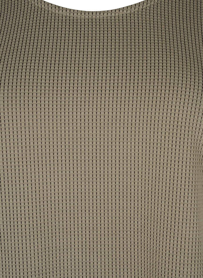 A-linjeformad blus med textur, Greige, Packshot image number 2