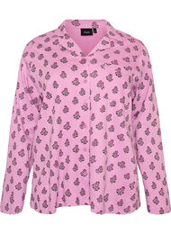 Pyjamasskjorta i bomull med br&ouml;stficka, Rosa