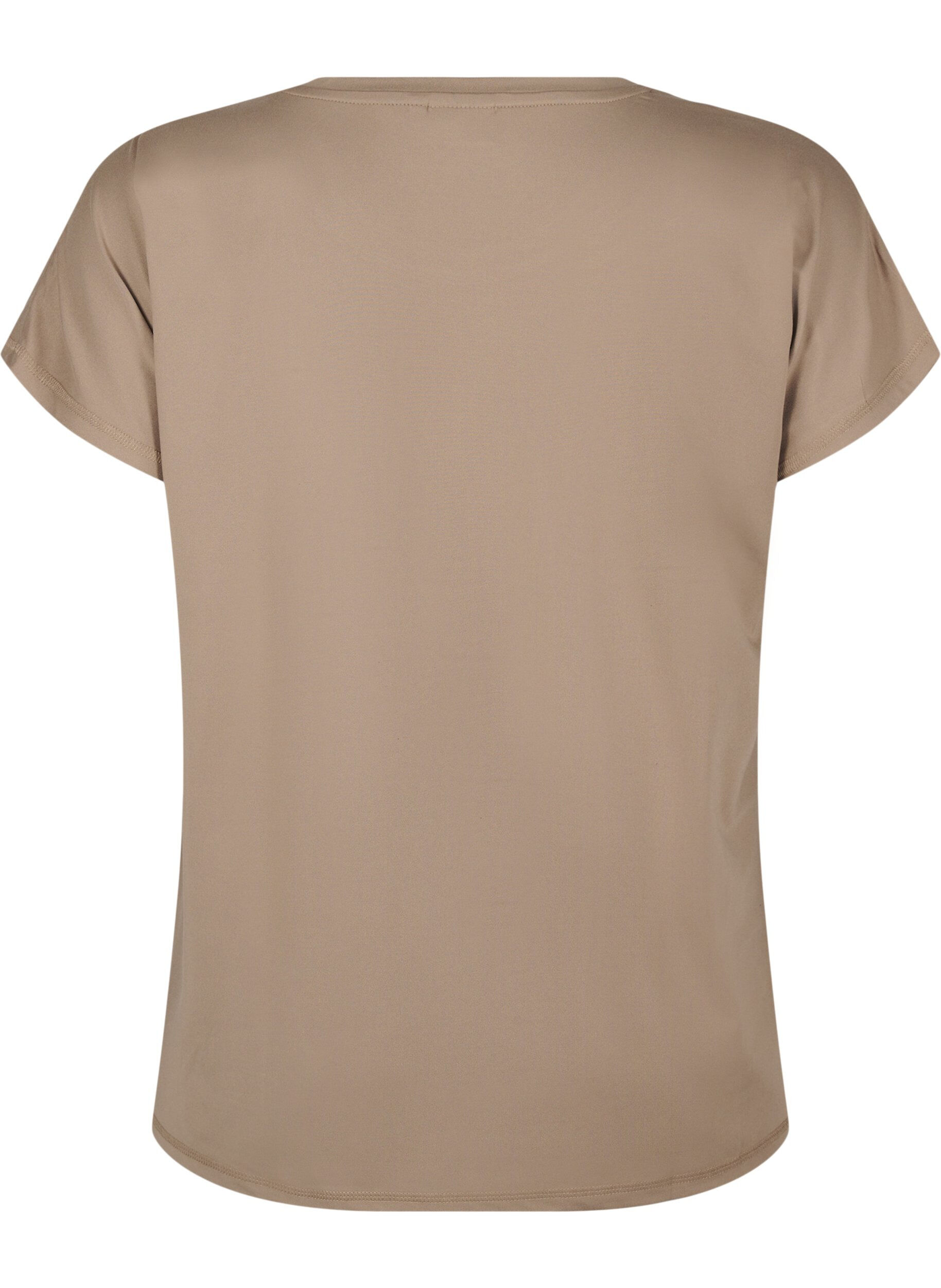 Zizzi Enf&auml;rgad tr&auml;nings t-shirt, Beige, Packshot image number 1