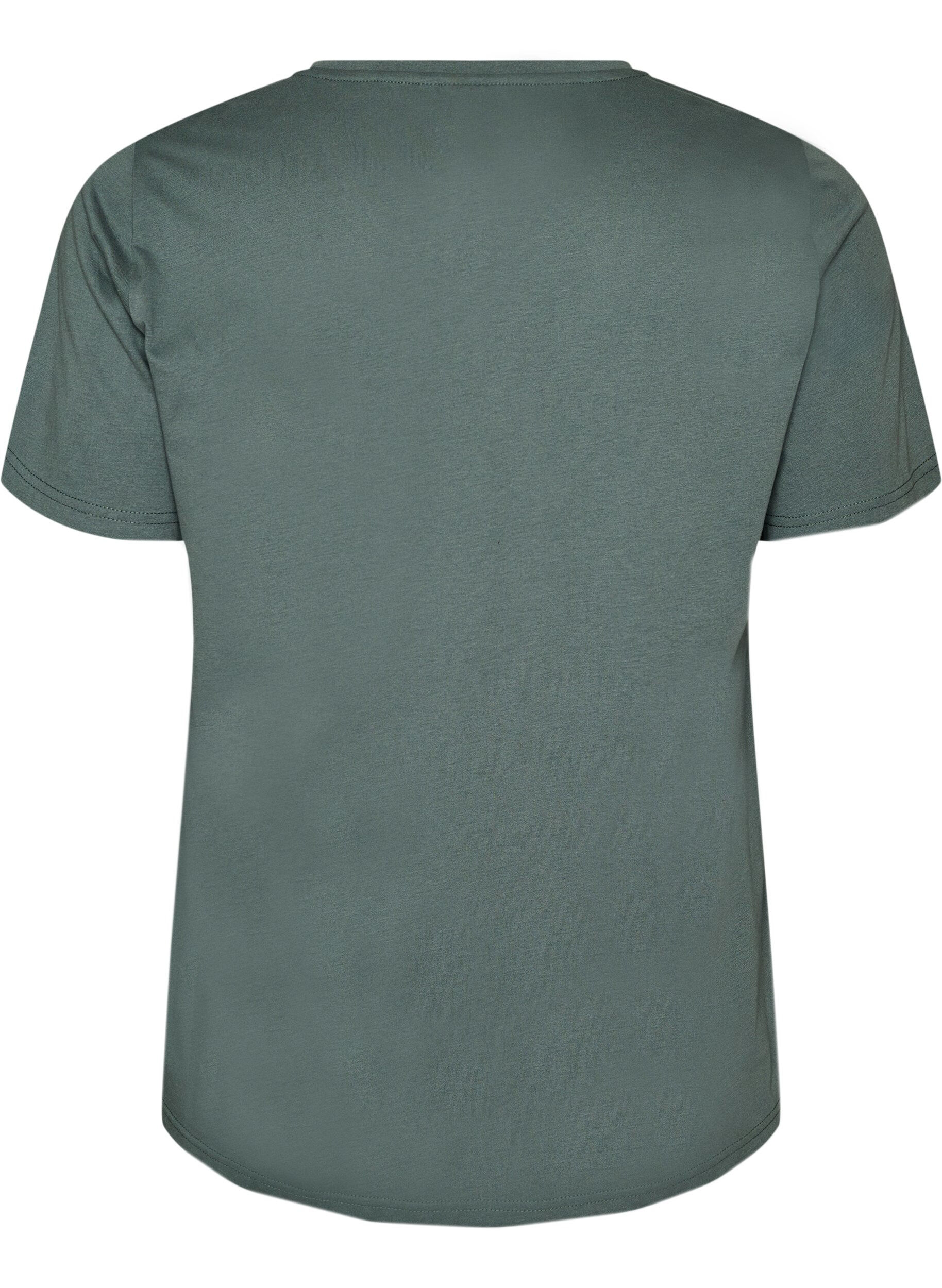 ZizziT-shirt med tryck, Gr&ouml;n, Packshot image number 1