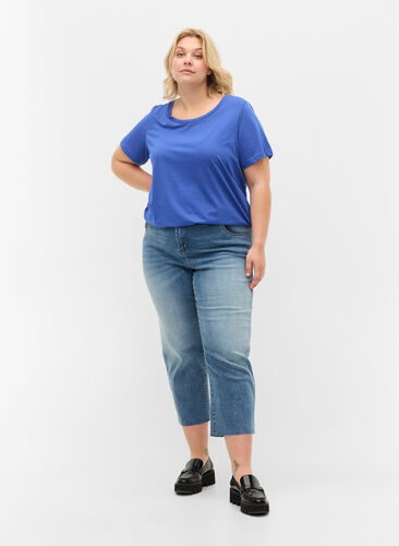 Kortärmad t-shirt med rund halsringning, Dazzling Blue MB, Model image number 2
