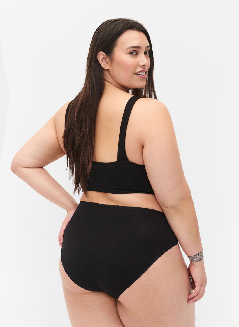 5-pack bomullstrosor med normal midja, Black, Model image number 1