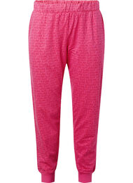 Sweatpants med tryck och fickor, Hot Pink AOP