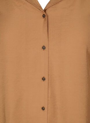 Skjorta i viskos med smockade ärmar, Almond, Packshot image number 2