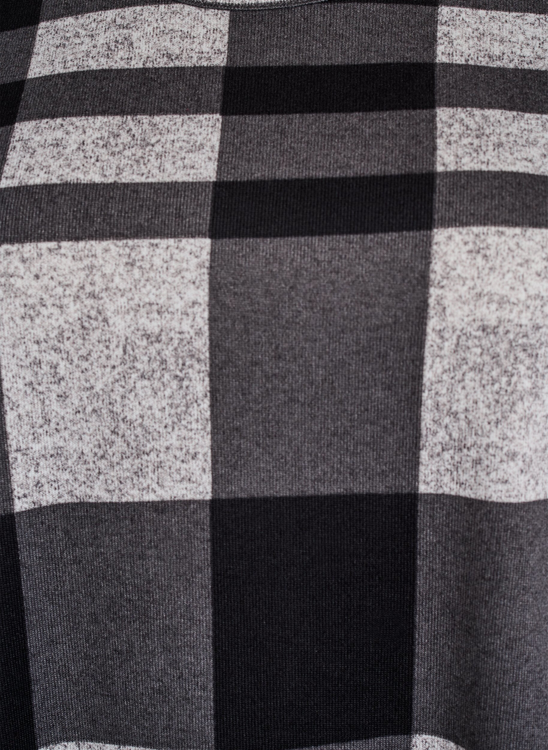 Zizzi M&ouml;nstrad blus med l&aring;nga &auml;rmar, Gr&aring;, Packshot image number 2