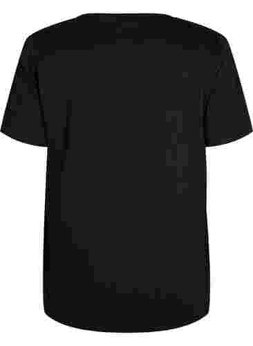 T-shirt från FLASH med tryck, Black, Packshot image number 1