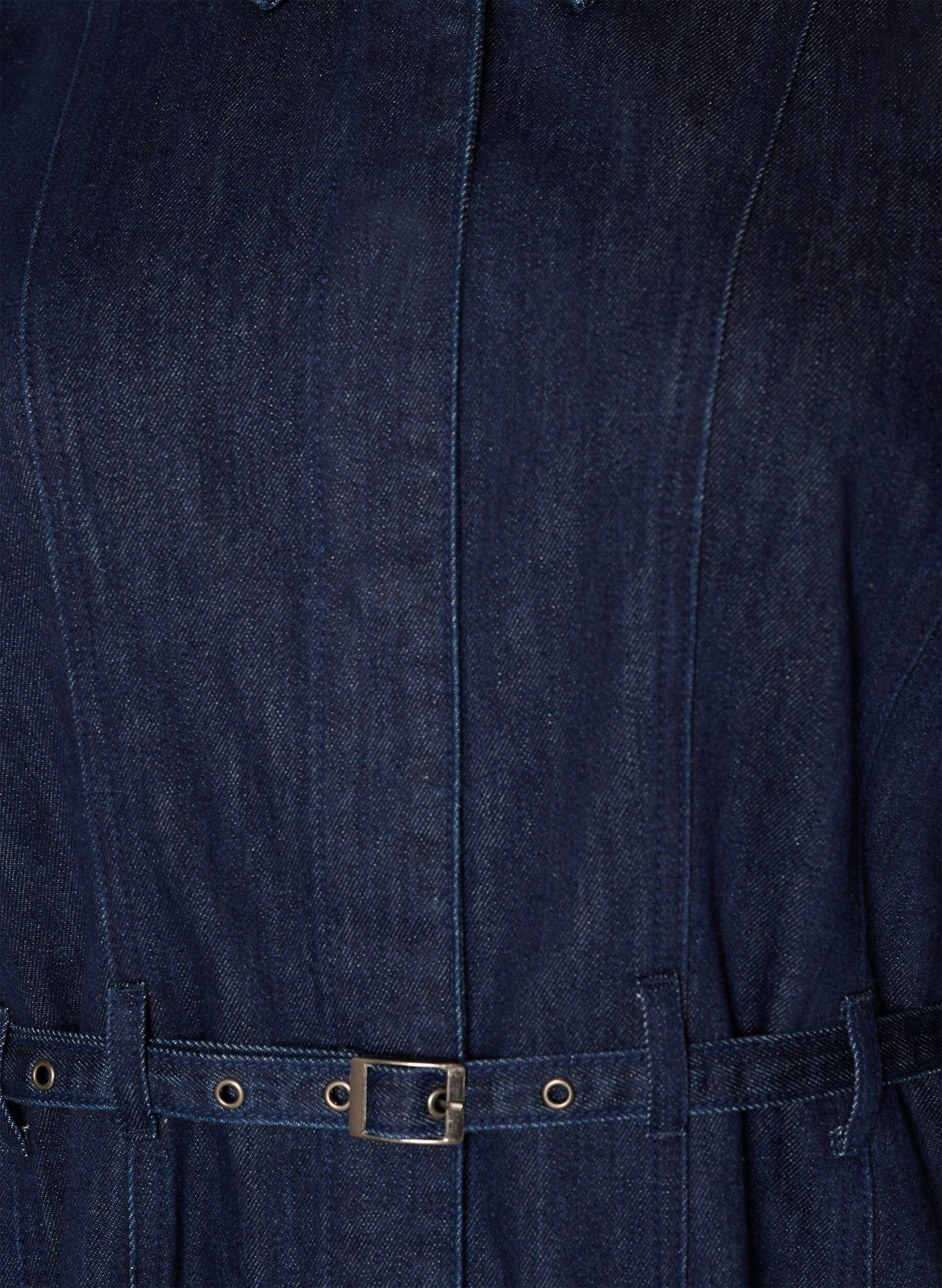 ZizziJeanskl&auml;nning med sk&auml;rp och 3/4-&auml;rmar, Bl&aring;, Packshot image number 2