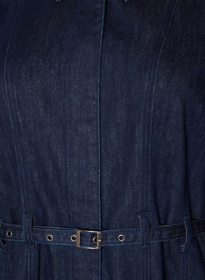 Jeanskl&auml;nning med sk&auml;rp och 3/4-&auml;rmar, Bl&aring;, Packshot image number 2