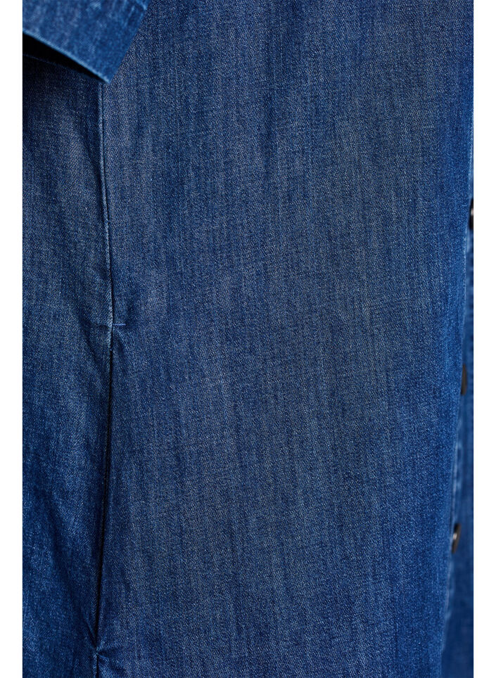 Jeansskjortkl&auml;nning i midil&auml;ngd, Bl&aring;, Packshot image number 3