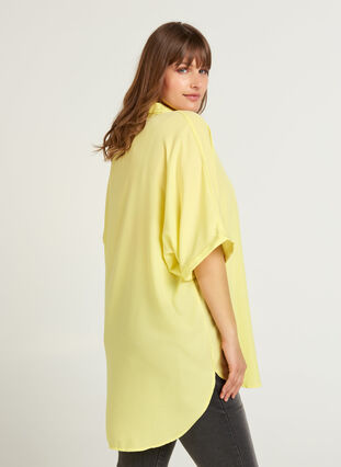 Kortärmad oversize skjorta, Sunny Lime, Model image number 1