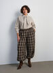 Randig skjorta med avtagbart knytband, Beige, Model image number 1