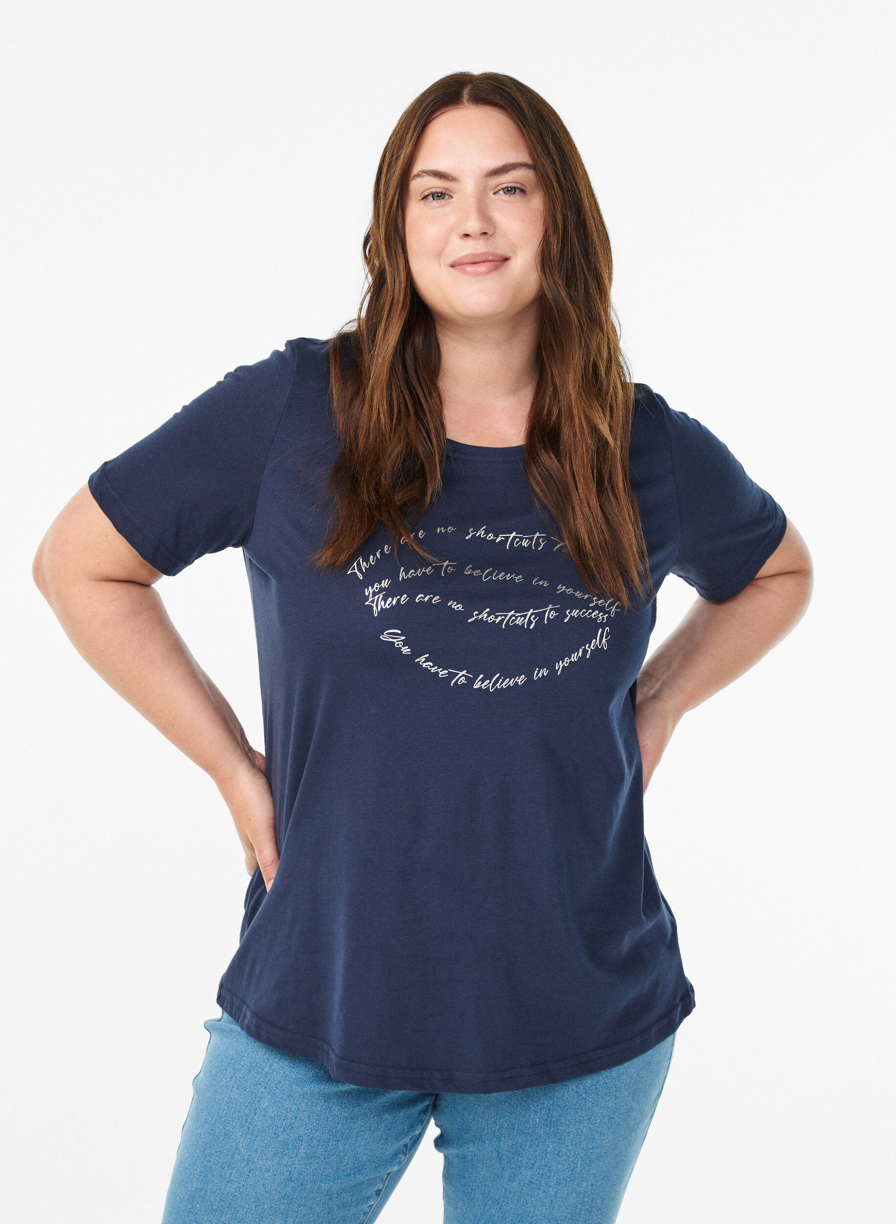ZizziT-shirt med tryck, Bl&aring;, Model image number 0