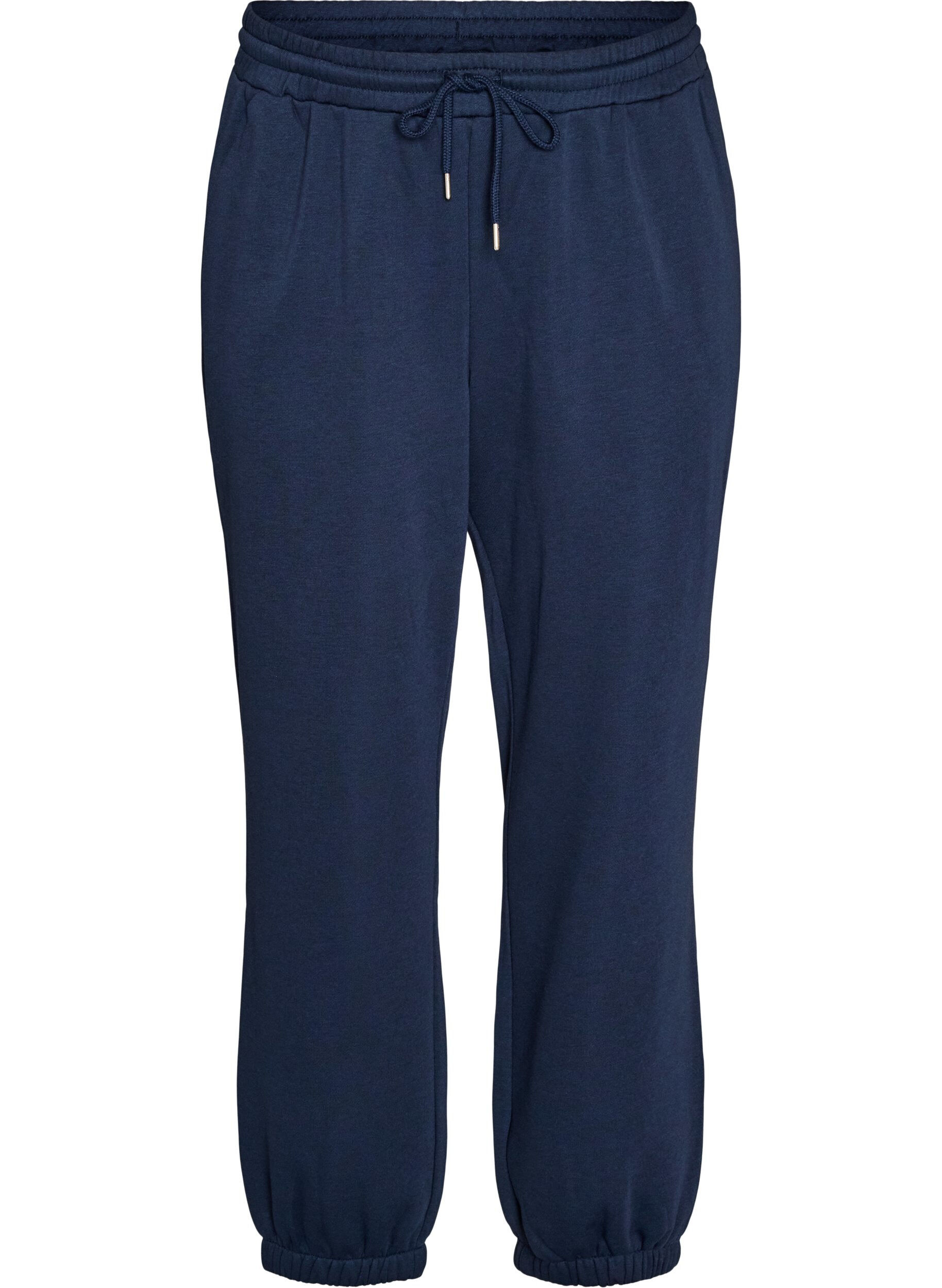 ZizziSweatpants med h&ouml;g midja och dragsko, Bl&aring;, Packshot image number 0