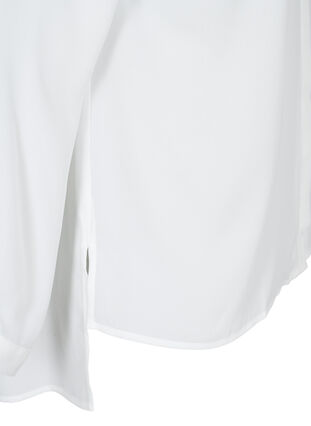 Enfärgad skjorta med V-ringning, Bright White, Packshot image number 3