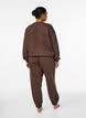 Sweatpants med h&ouml;g midja och fickor, Brun, Model image number 1