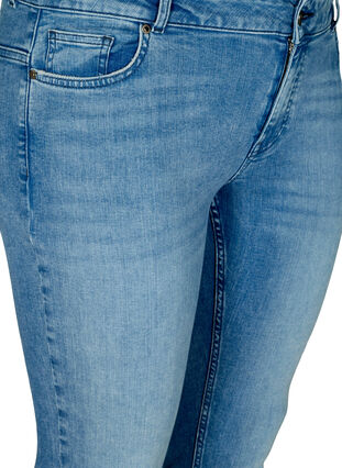Slim fit Emily jeans med normalhög midja, Blue denim, Packshot image number 2