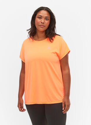 Kortärmad t-shirt för träning, Neon Orange, Model image number 0