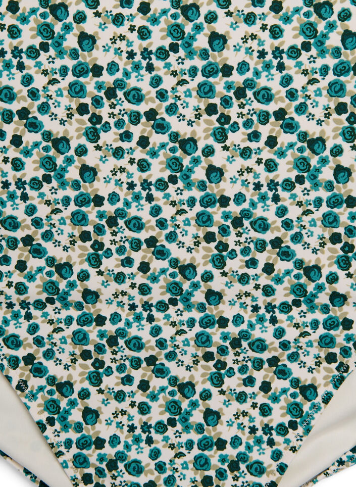 Blommiga bikinitrosor med extra hög midja, Grön, Packshot image number 2