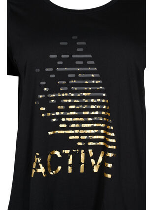 Sport t-shirt med tryck, Black gold foil logo, Packshot image number 2