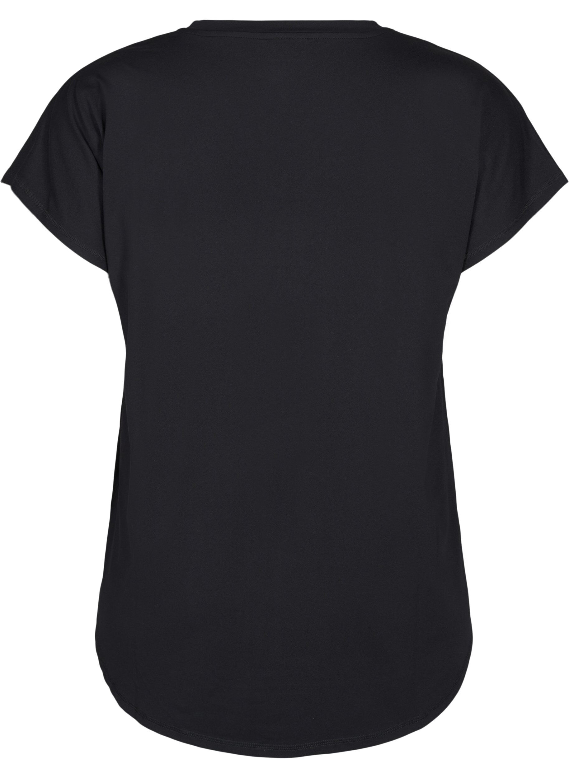 Zizzi V-ringad tr&auml;nings-t-shirt, Black, Packshot image number 1