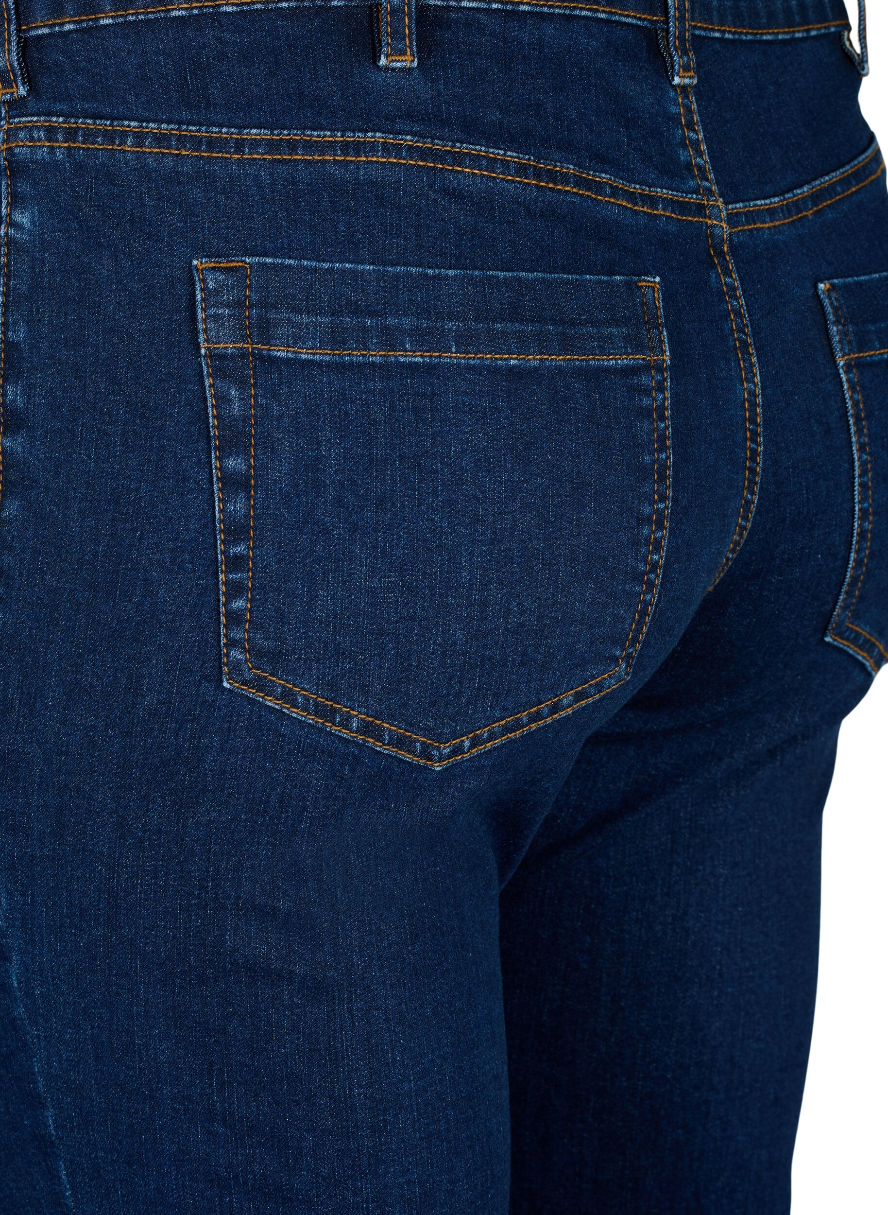 ZizziEmily-jeans med smal passform och normal midja, Bl&aring;, Packshot image number 3