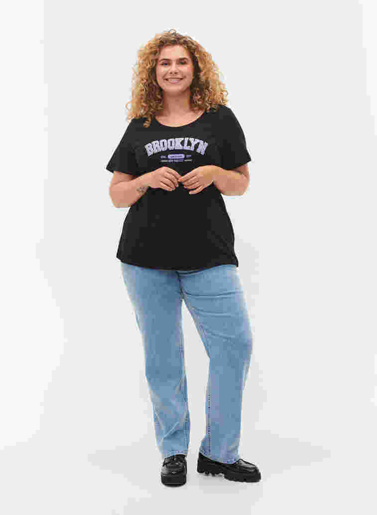 T-shirt i bomull med tryck, Black Brooklyn, Model image number 2