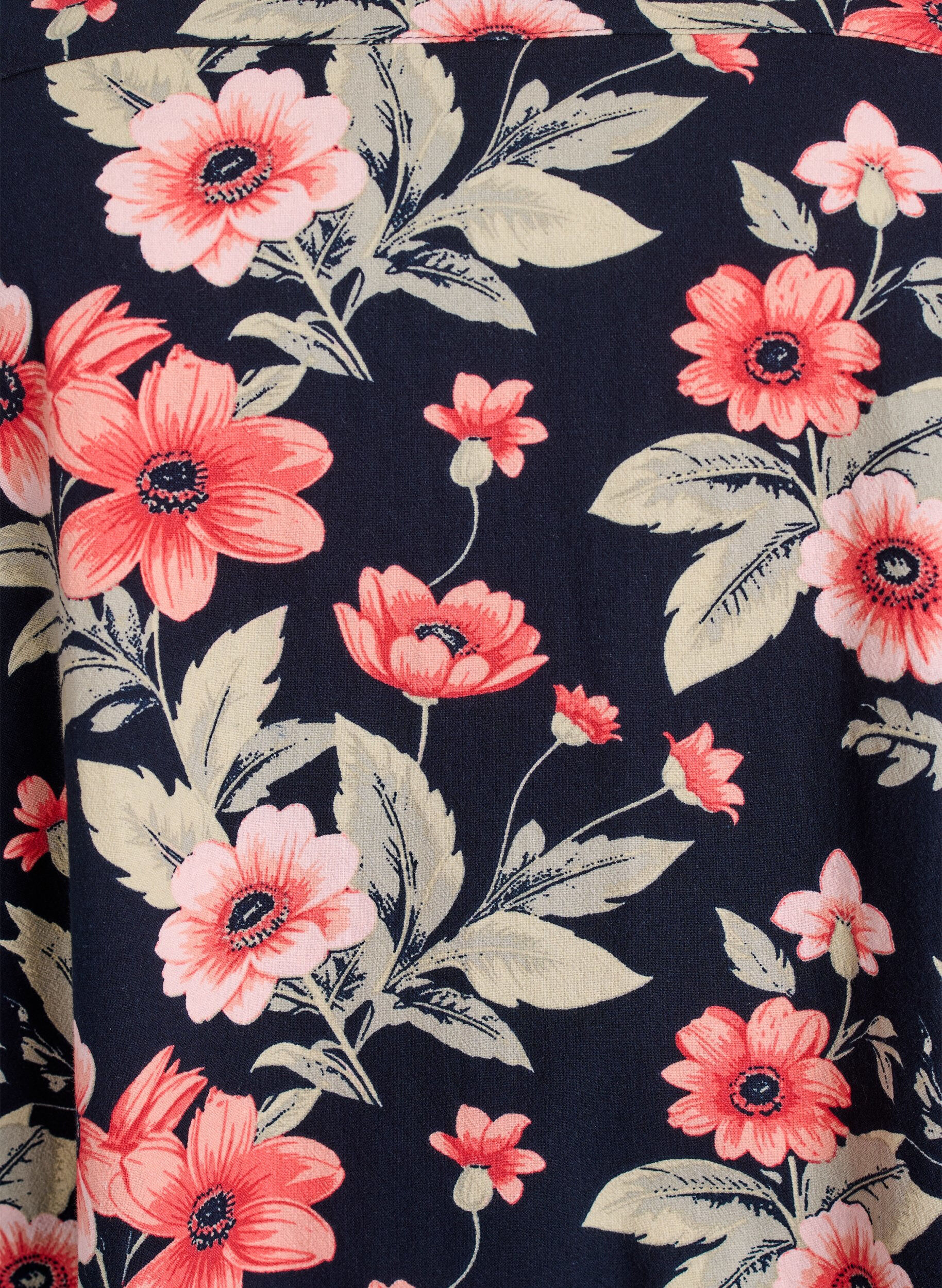 Zizzi Kort&auml;rmad bomullskl&auml;nning med tryck, Bl&aring;, Packshot image number 2