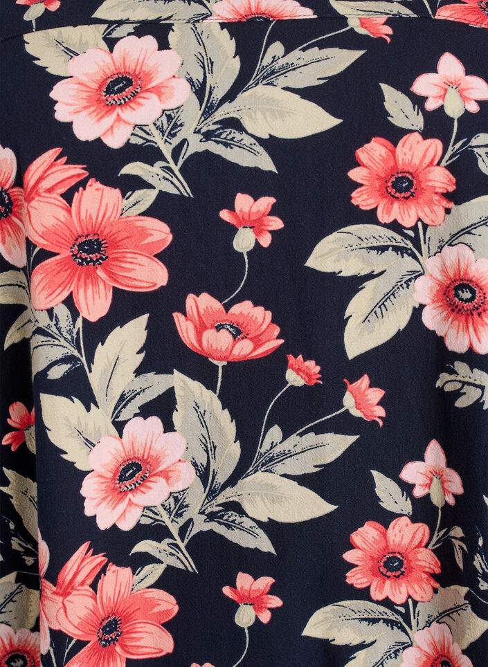 Kort&auml;rmad bomullskl&auml;nning med tryck, Bl&aring;, Packshot image number 2