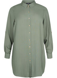 Lång enfärgad skjorta i viskos, Thyme