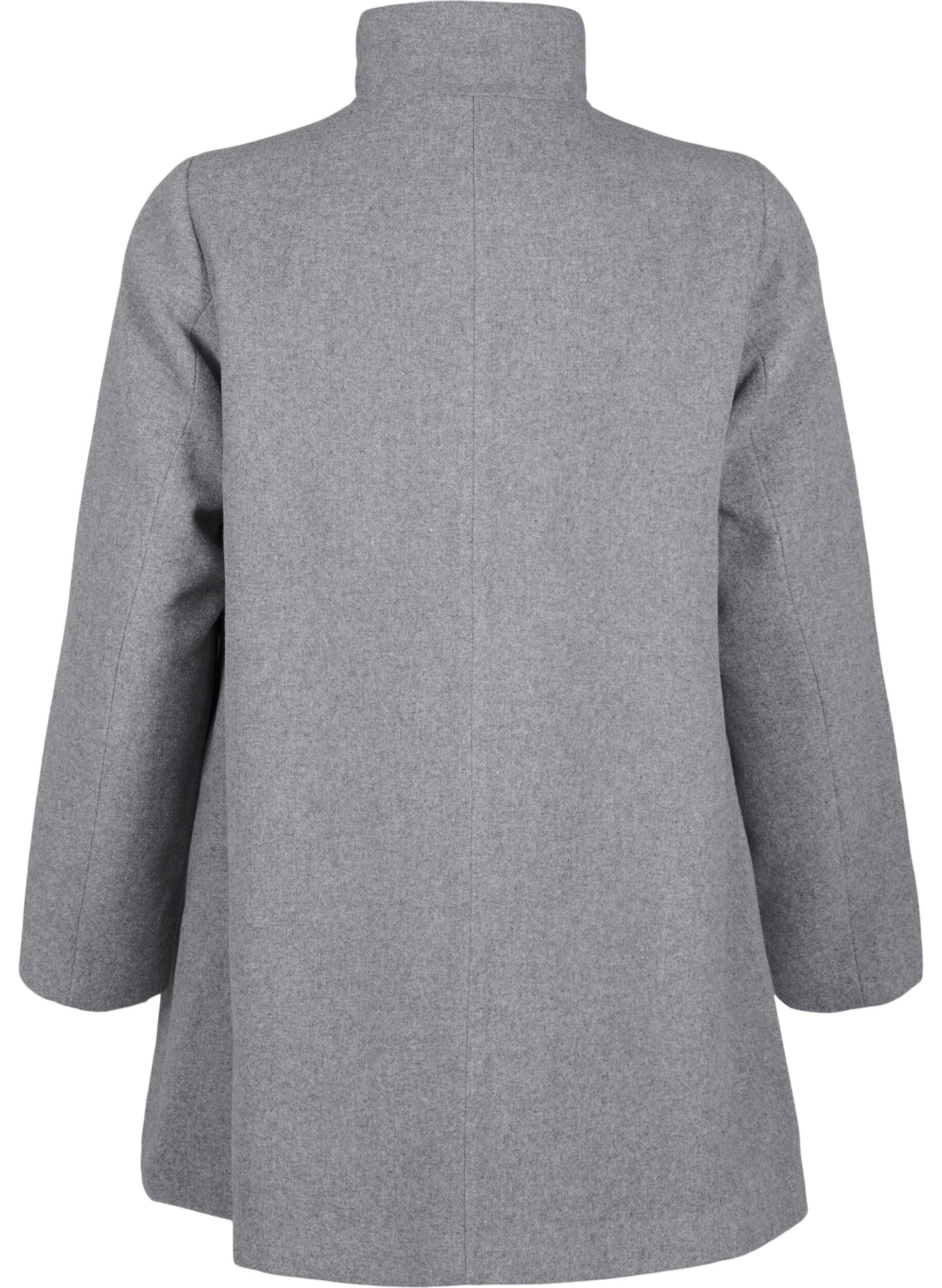 Zizzi Kort a-linjeformad kappa, Light Grey Melange, Packshot image number 1
