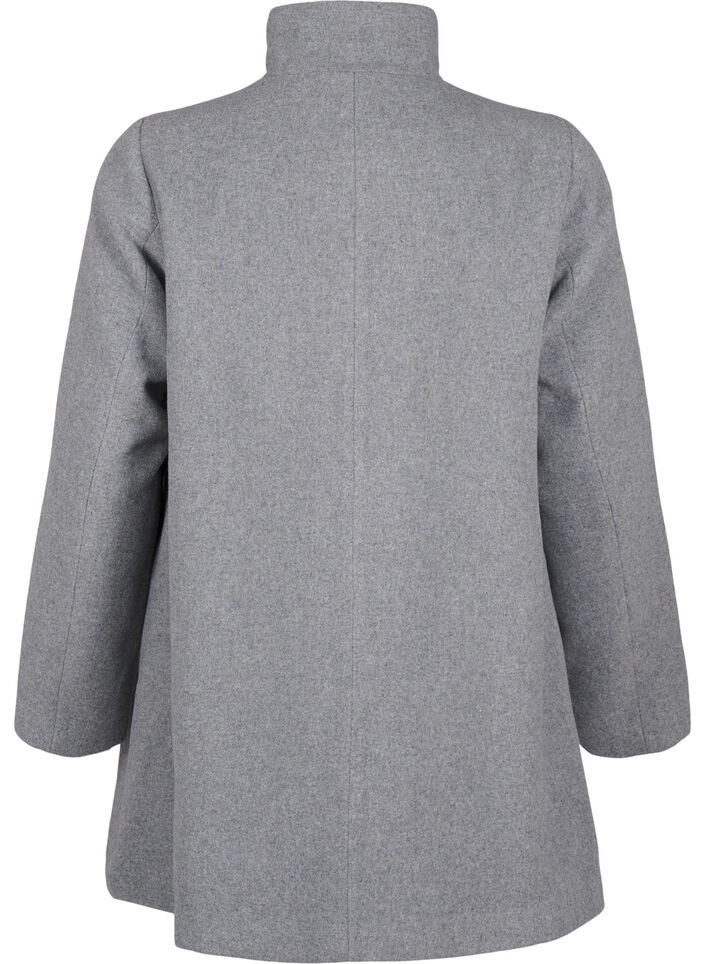 Kort a-linjeformad kappa, Light Grey Melange, Packshot image number 1