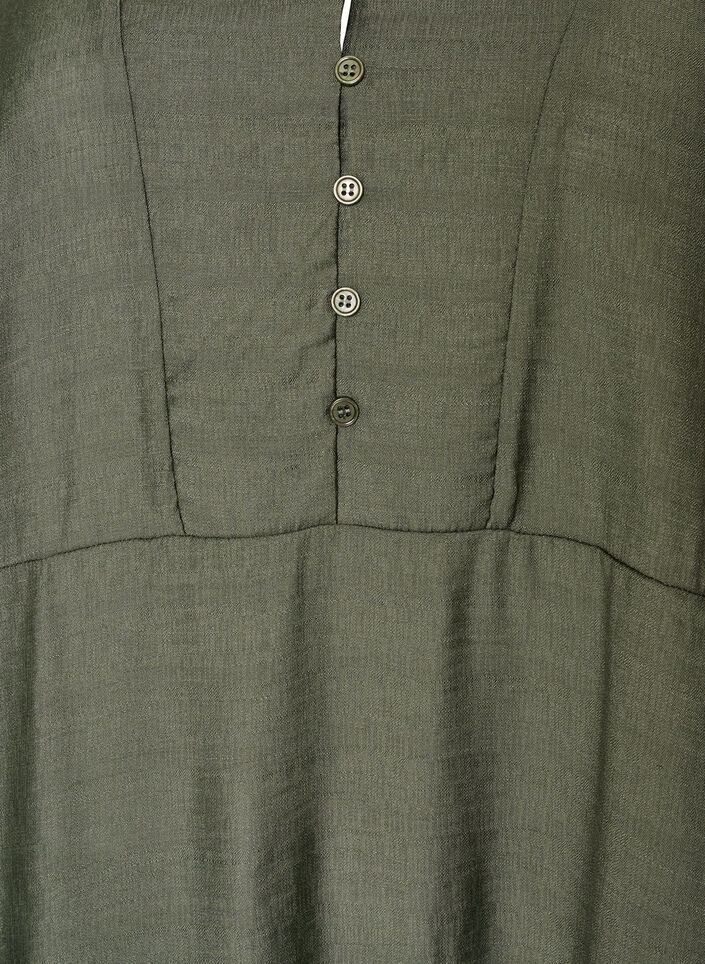 Kl&auml;nning i viskos med broderi och volanger i lager, Gr&ouml;n, Packshot image number 2
