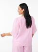 FLASH - Randig blus med rosetter, Rosa, Model image number 2