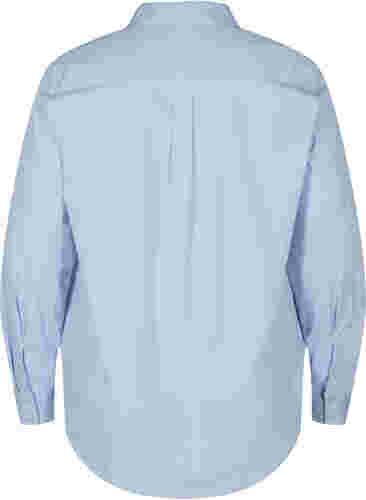 Ekologisk bomullsskjorta med krage och knappar, Blue Heron, Packshot image number 1