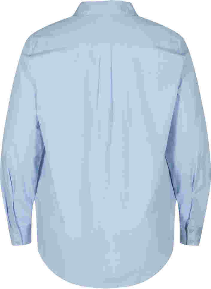 Ekologisk bomullsskjorta med krage och knappar, Blue Heron, Packshot image number 1