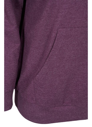 Sweatshirt med dragkedja och huva, Blackberry Wine, Packshot image number 3