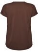 Kort&auml;rmad t-shirt i bomullsmix, Brun, Packshot image number 1