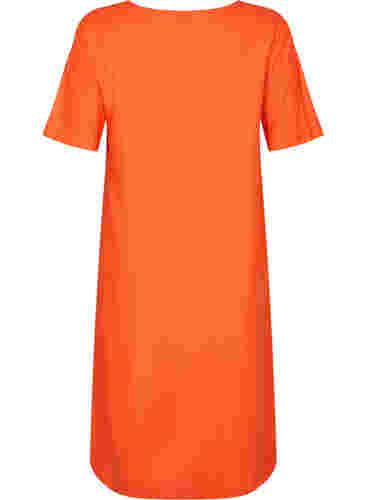 Kortärmad skjortklänning i viskos, Mandarin Red, Packshot image number 1