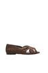 Ballerina i mockaimitation med korsade remmar, Svart, Packshot image number 1