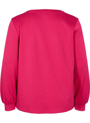 Sweatshirt med rund hals och långa ärmar, Cerise, Packshot image number 1