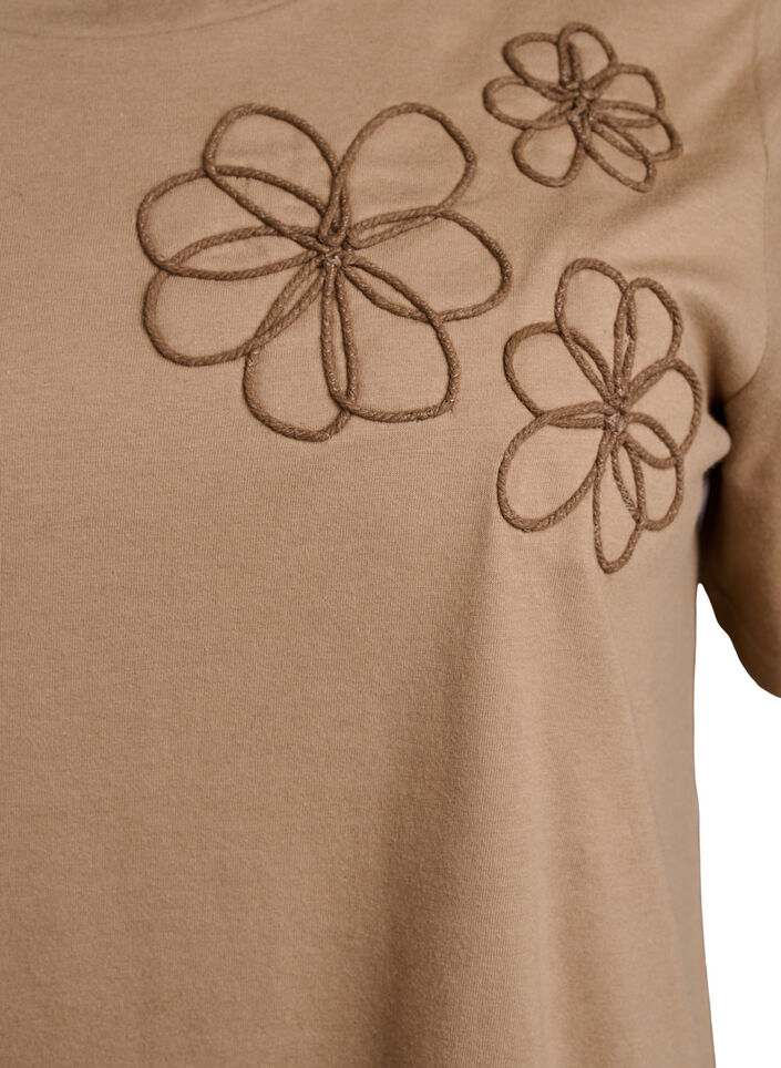 T-shirt med dekorativa detaljer, Beige, Packshot image number 2