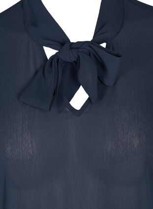 Långärmad tunika med knytdetalj, Navy Blazer, Packshot image number 2