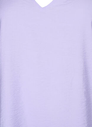 V-ringad blus i viskos med korta ärmar, Lavender, Packshot image number 2
