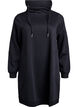 Kort sweatshirtkl&auml;nning med h&ouml;g krage och fickor, Svart, Packshot image number 0