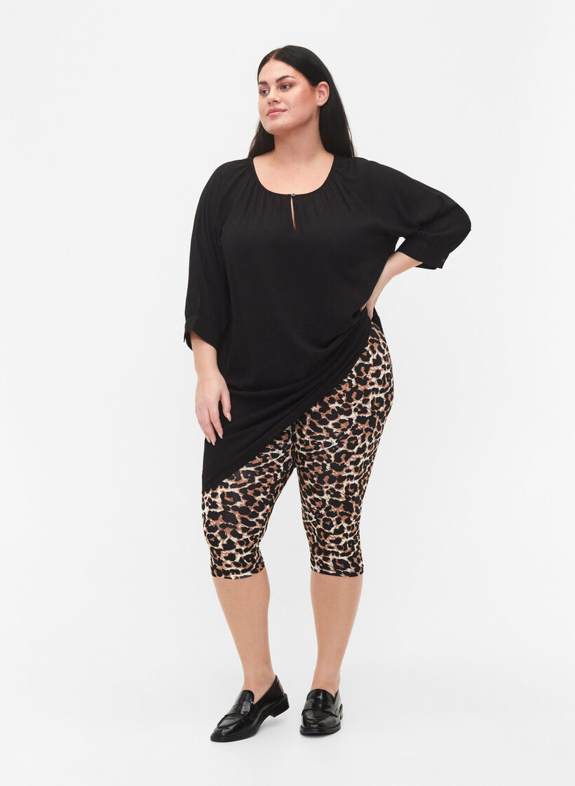 2-pack 3/4 leggings, Black / LEO AOP, Model image number 0