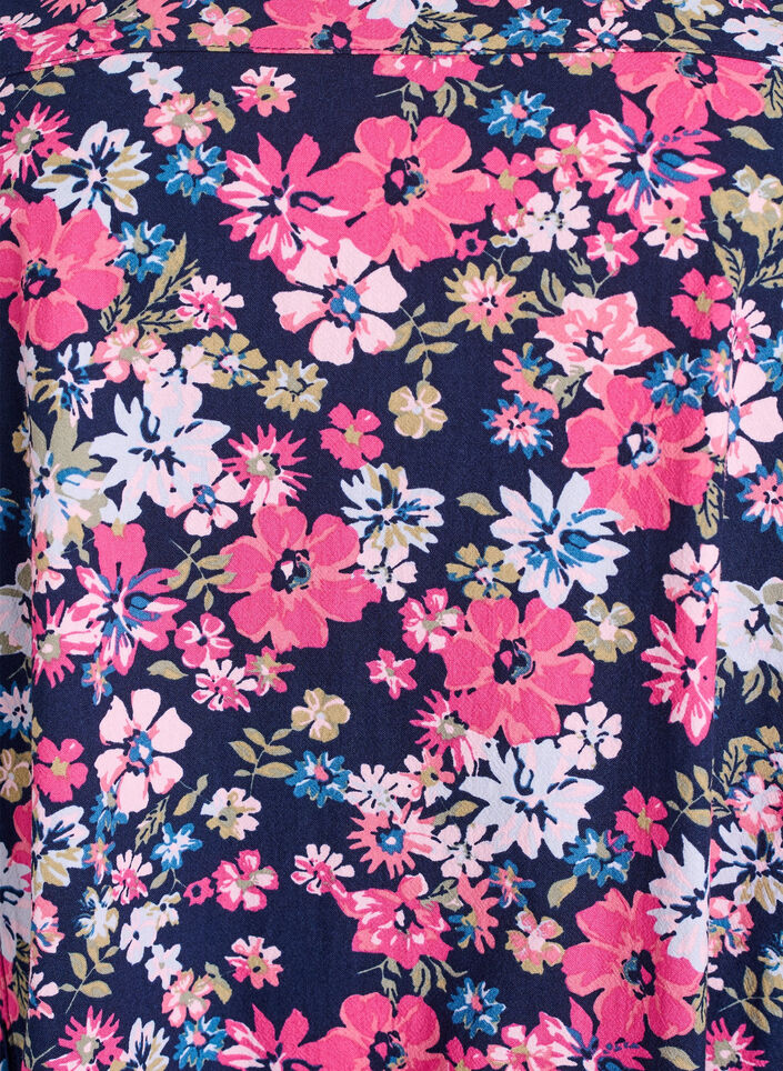 Kort&auml;rmad bomullskl&auml;nning med tryck, Bl&aring;, Packshot image number 2