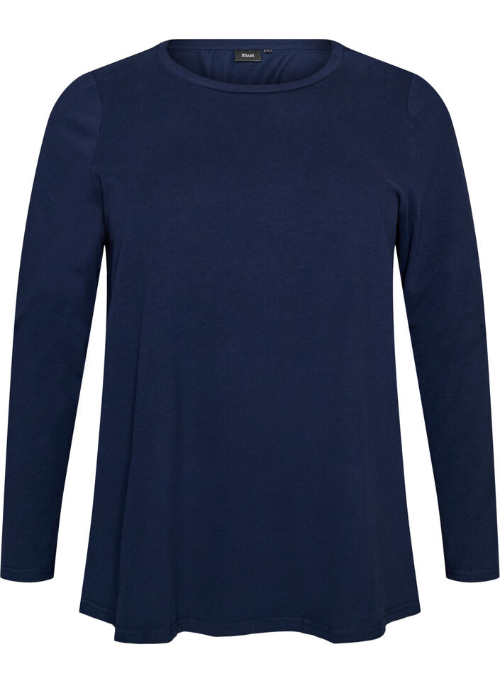 Baslinne i jersey med l&aring;nga &auml;rmar, Bl&aring;, Packshot image number 0