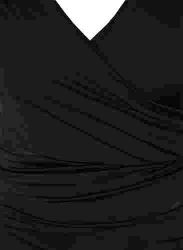 Baddräkt med omlottdesign, Black, Packshot image number 3